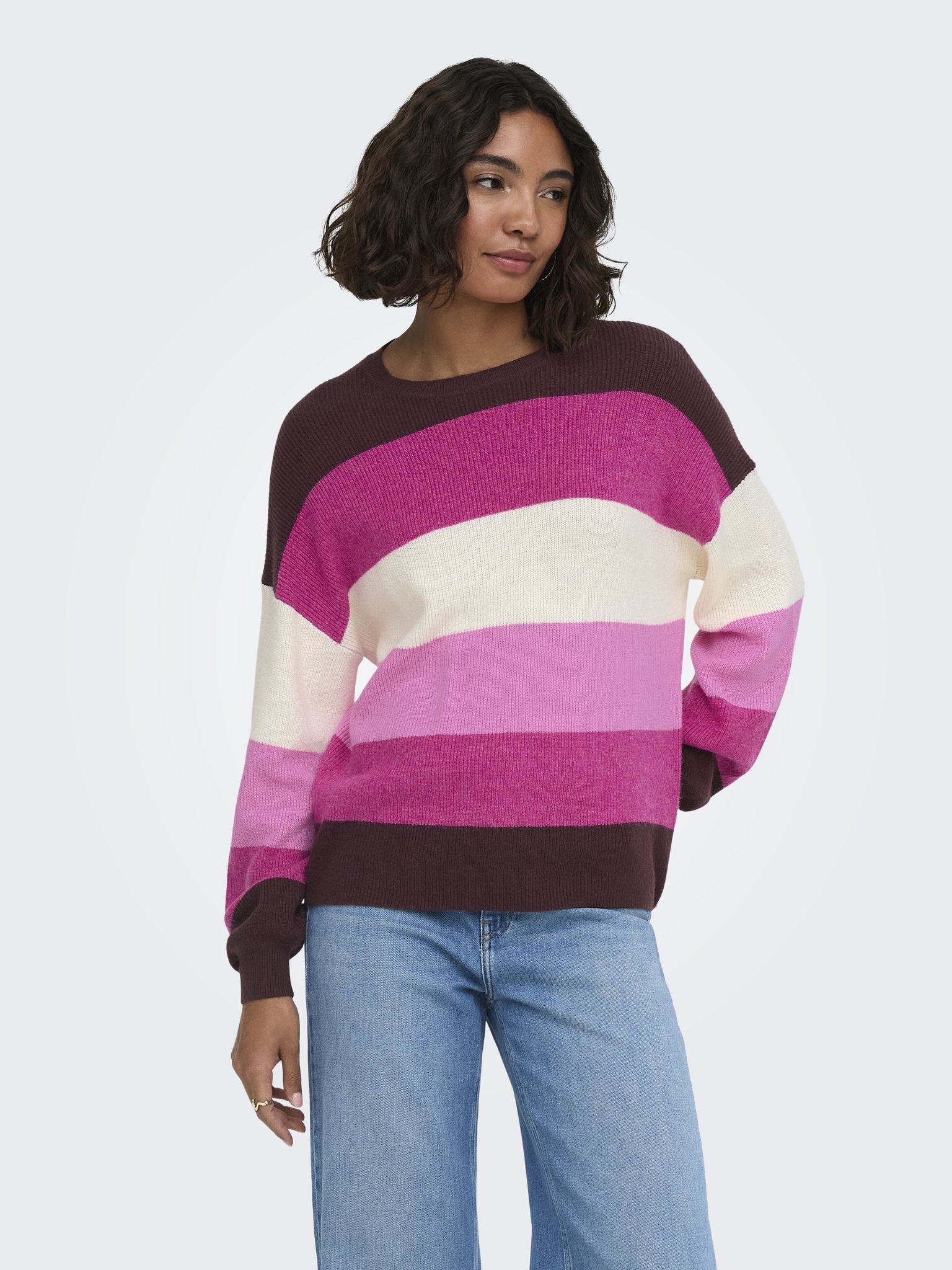 only Damen Pullover Fudge/Fuchsia R