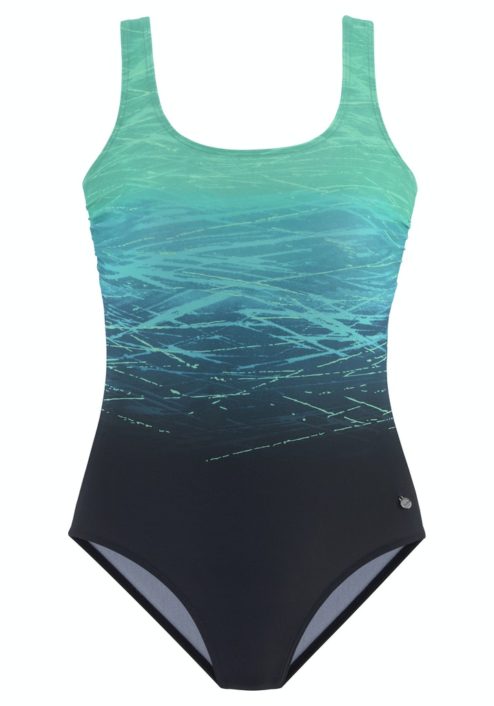 Lascana Badeanzug Black-Green