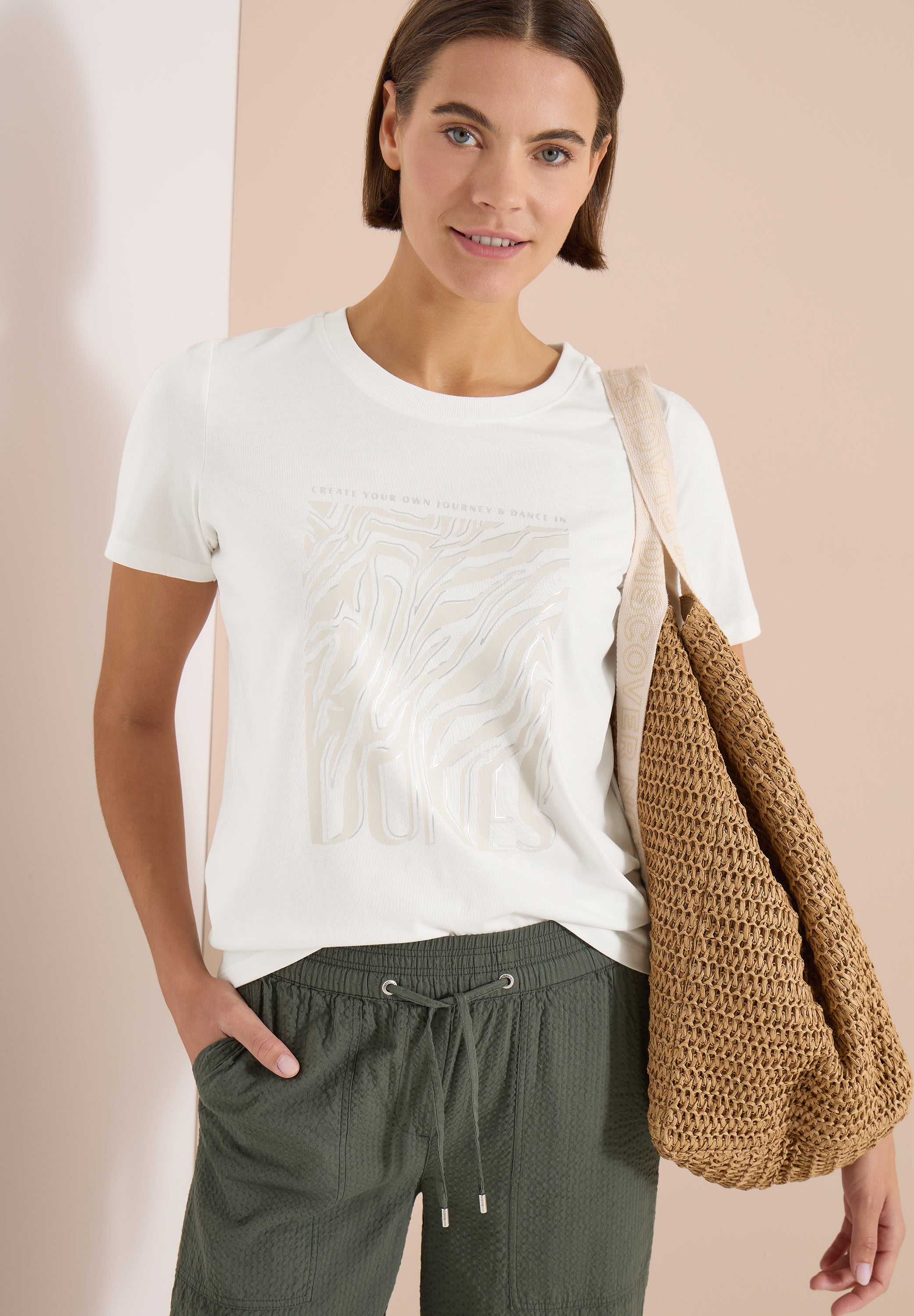 Cecil Damen T-Shirts Vanilla W