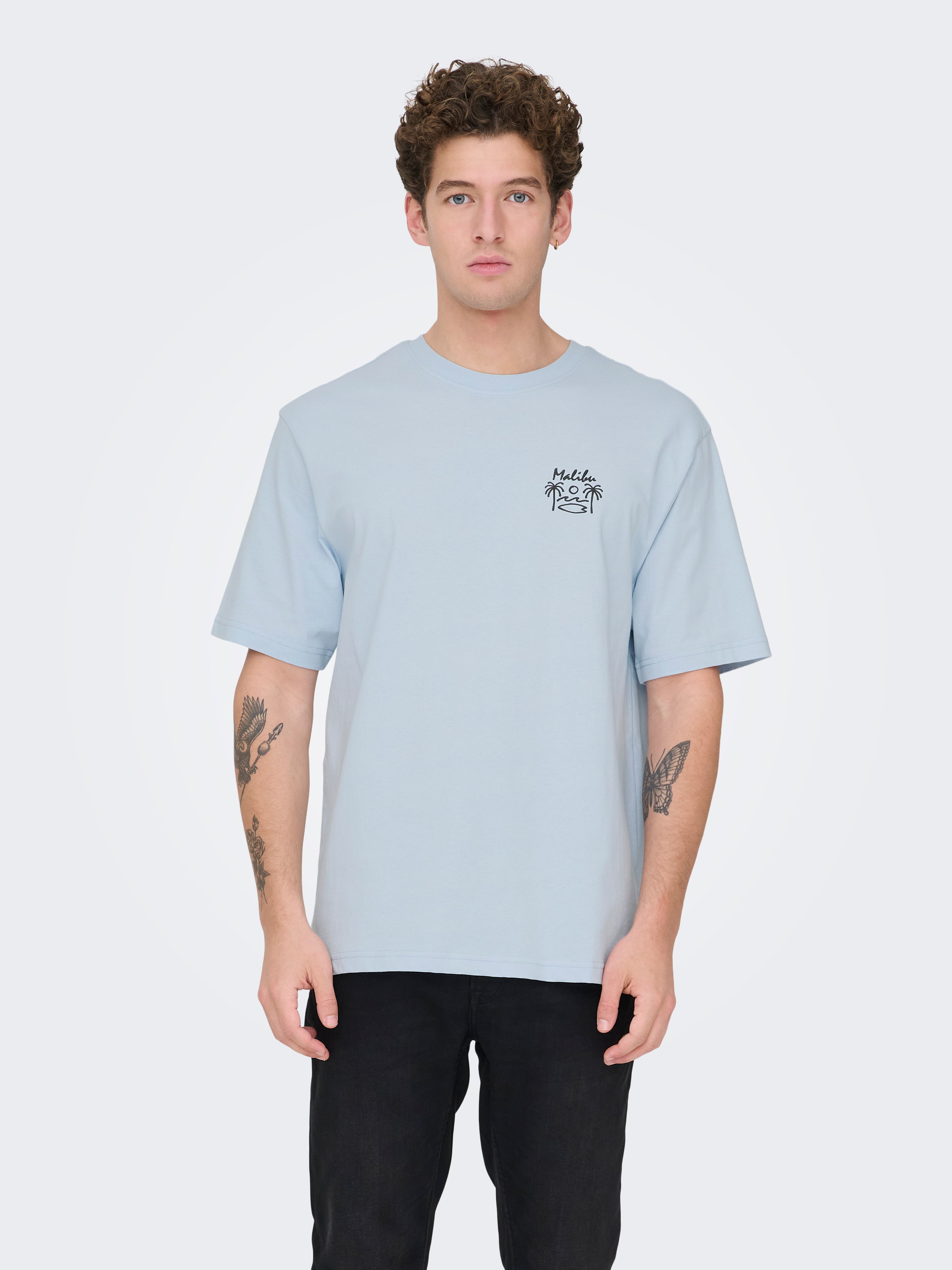 Only & Sons Herren T-Shirts kurz Skyway/Malibu B