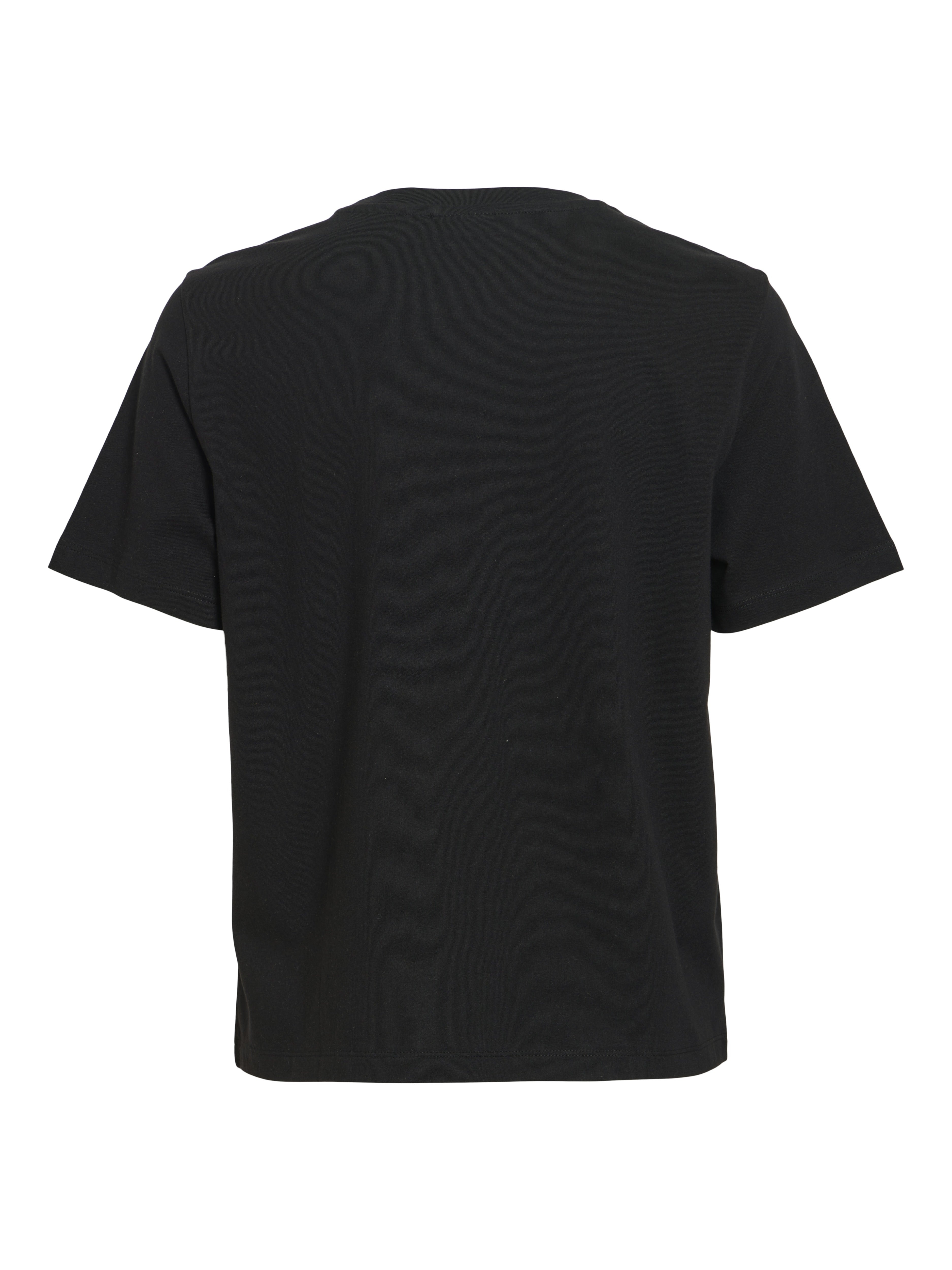 Vila Damen T-Shirts Black/Snow Whit