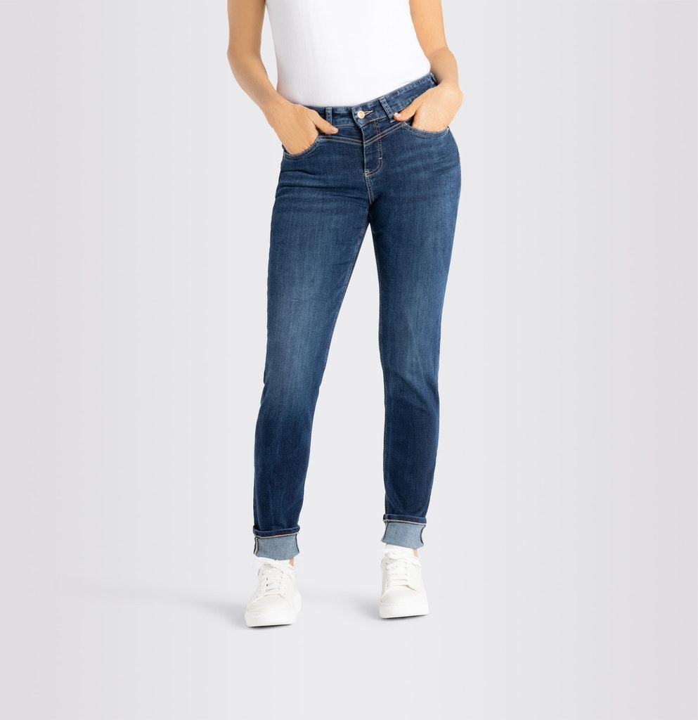Mac Damen Jeans Dark Blue Net W