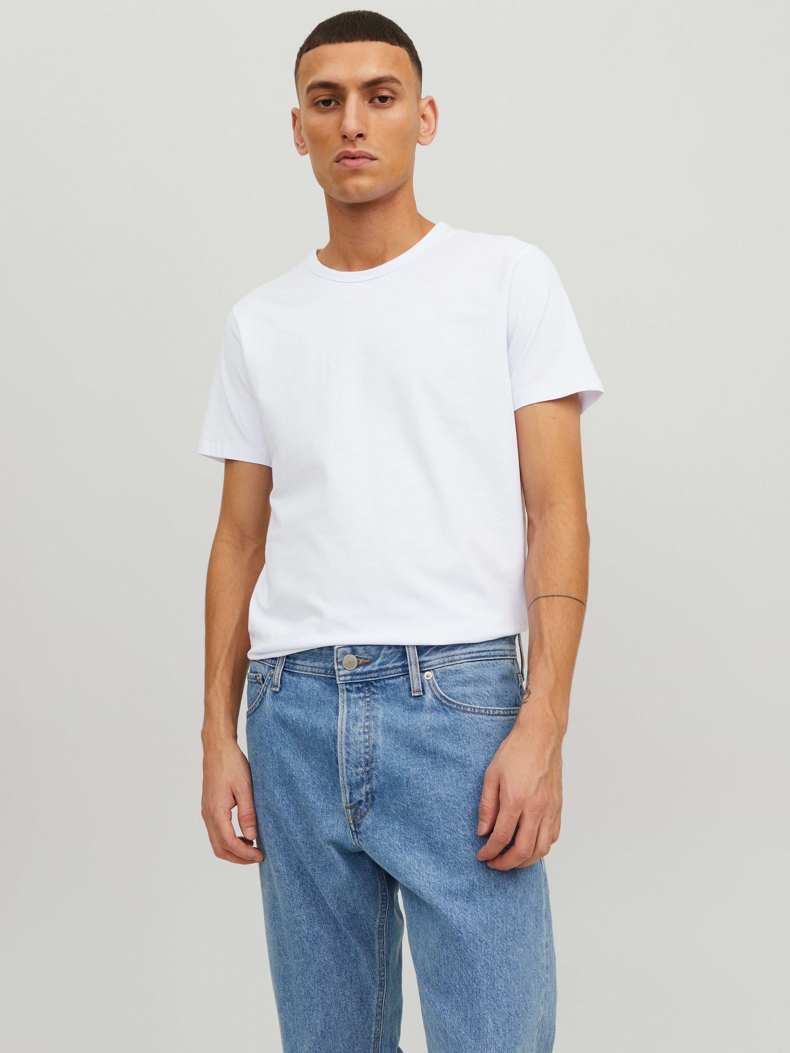 Jack & Jones Herren T-Shirts kurz Optical White