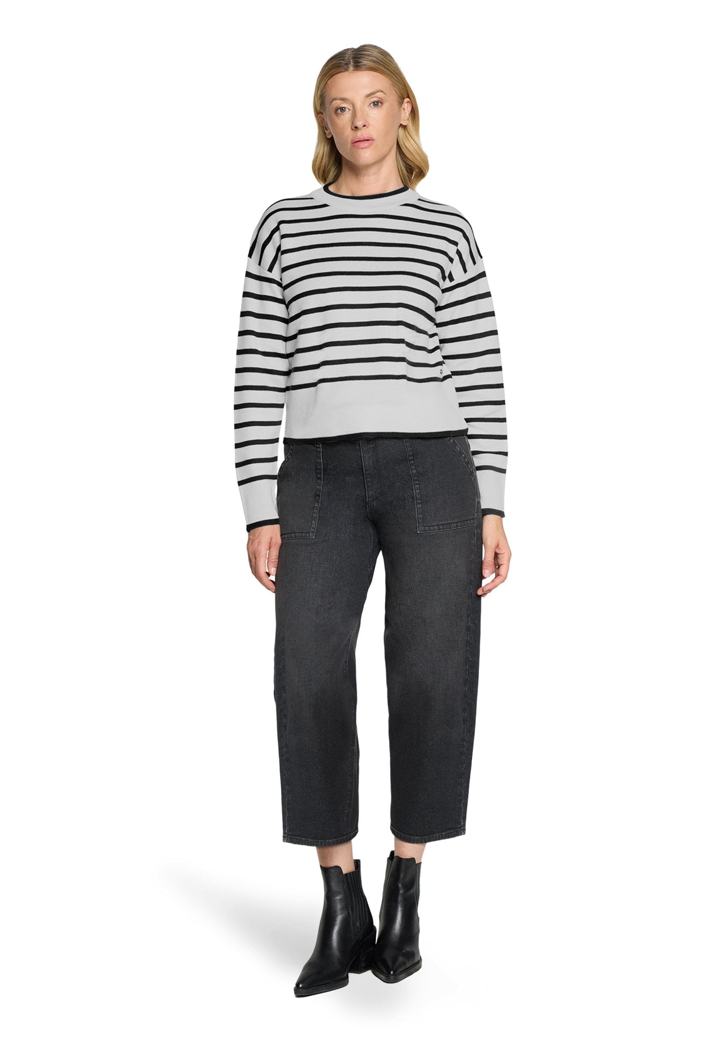 Betty & Co Damen Pullover Cream/Grey