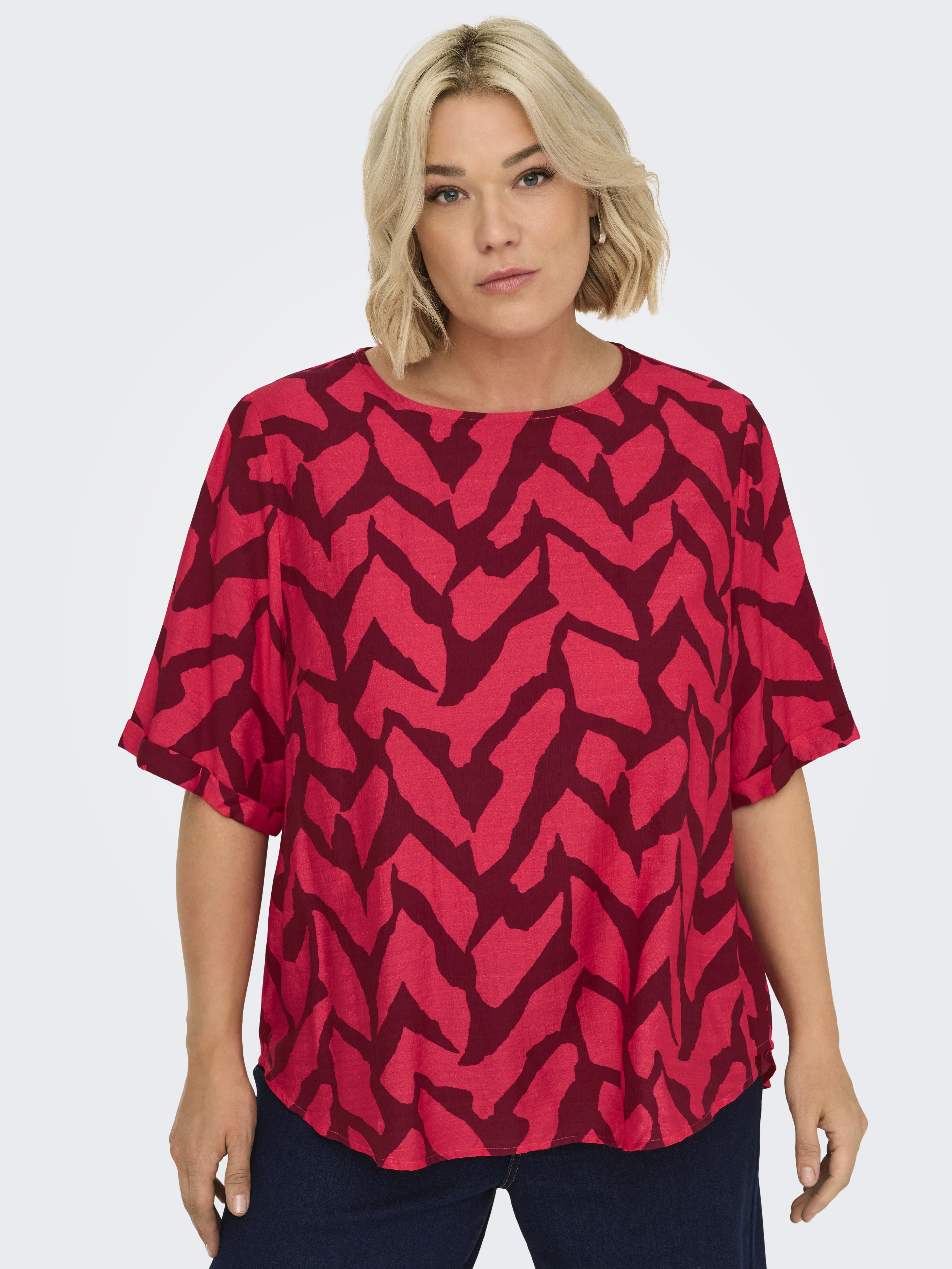 Only Carmakoma Damen T-Shirts Hibiscus/Graphi
