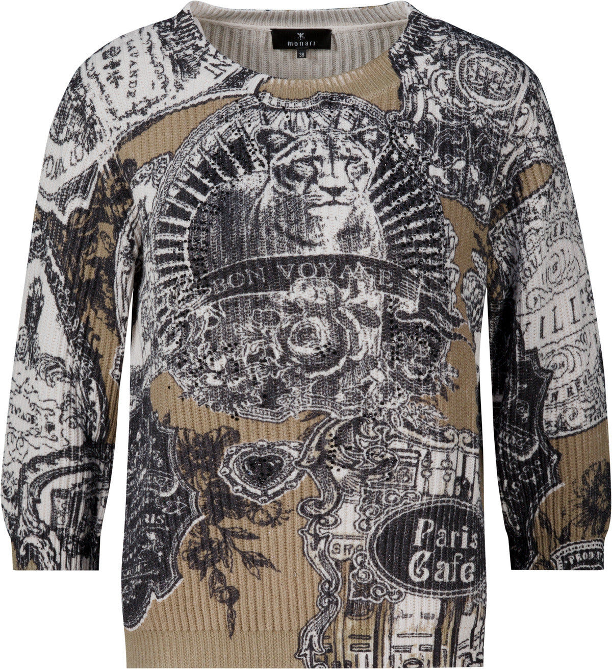 Monari Damen Pullover Schwarz Gem