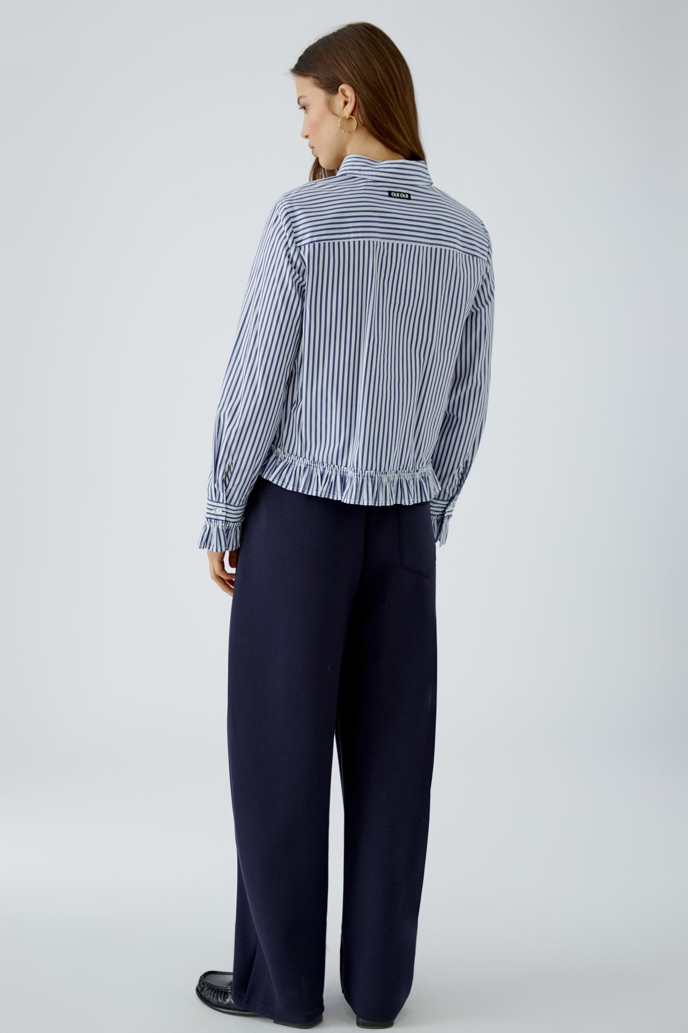 Oui Damen Blusen White Blue