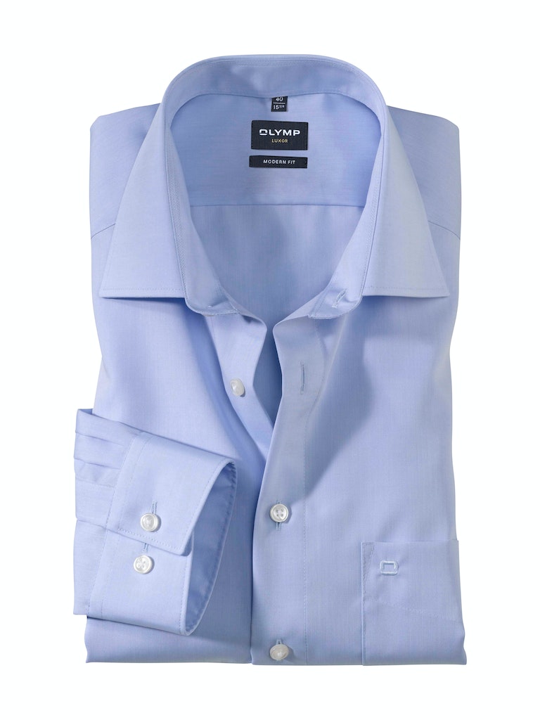 Olymp Herren Hemden lang  Bleu