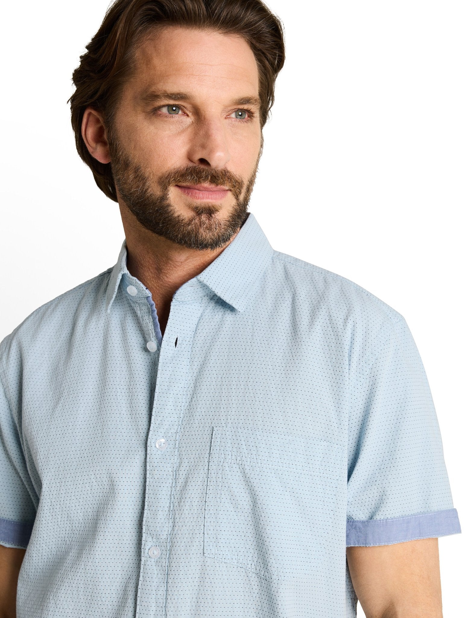 Tom Tailor Herren Hemden kurz Light Blue Dot