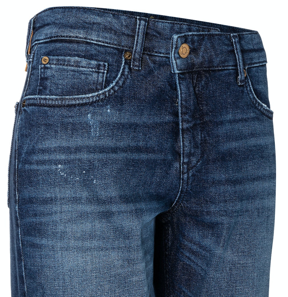 Mac Damen Jeans Dark Blue Paint