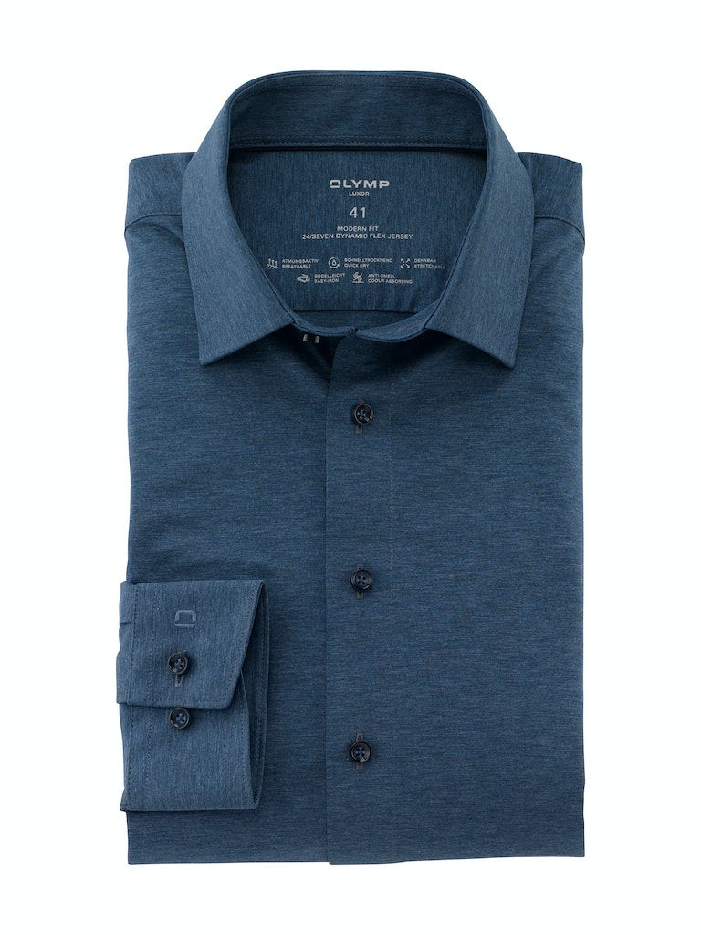 Olymp Herren Hemden lang  Rauchblau