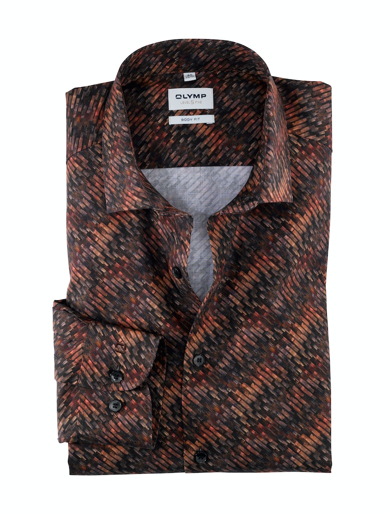Olymp Herren Hemden lang  Rotorange