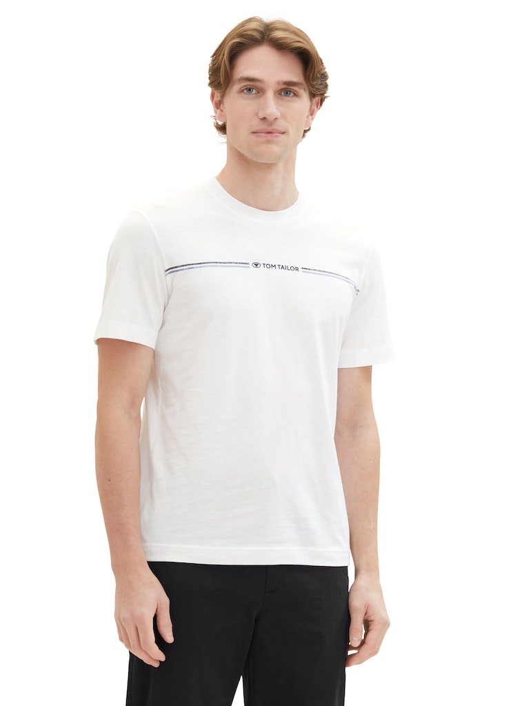 Tom Tailor Herren T-Shirts kurz White