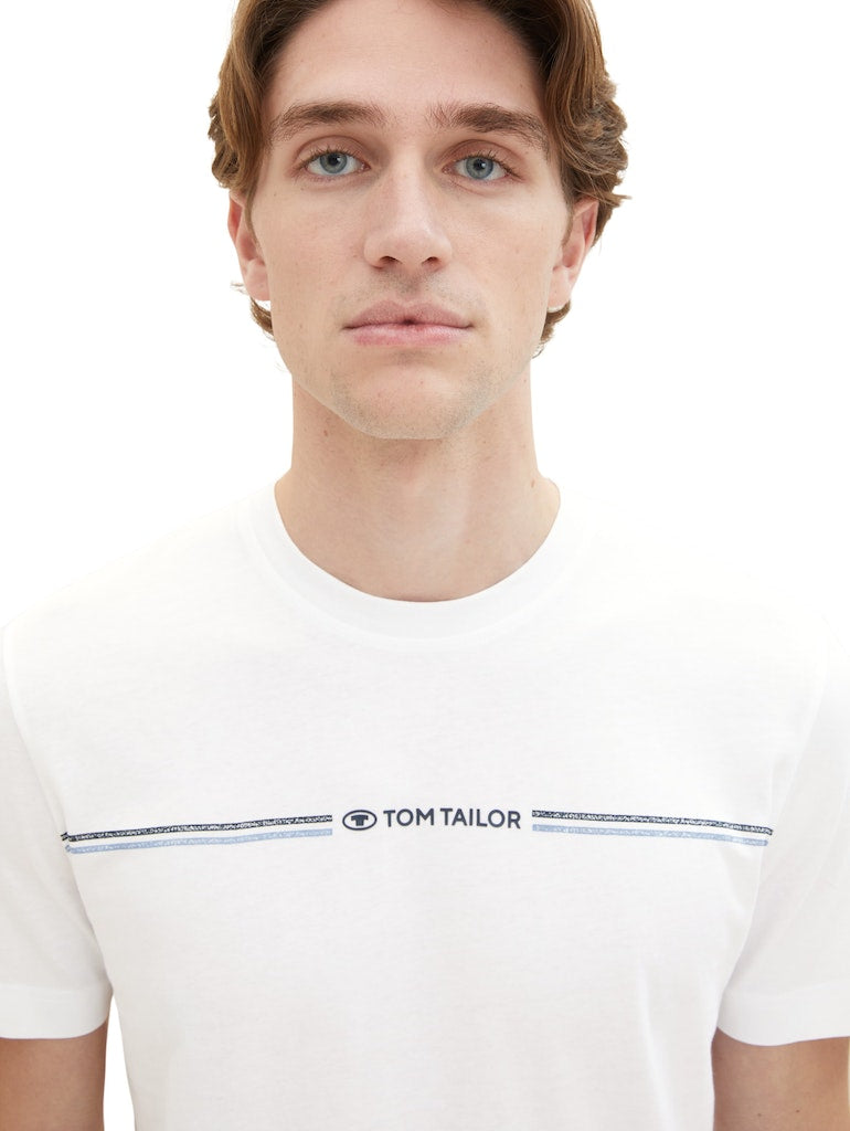 Tom Tailor Herren T-Shirts kurz White