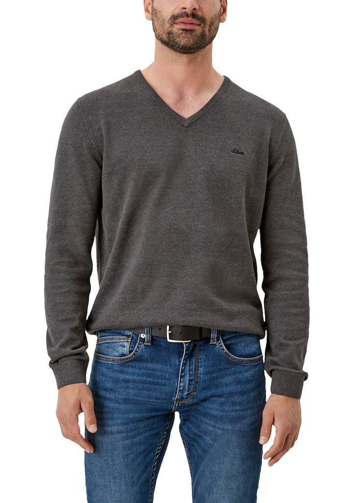 S. Oliver red Herren Pullover Black Mela
