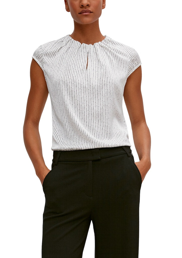 Comma Damen Blusen White Aop