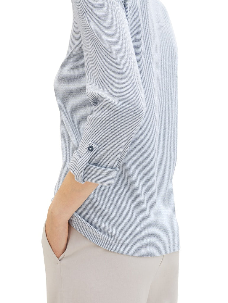 Tom Tailor Damen T-Shirts Offwhite Navy S