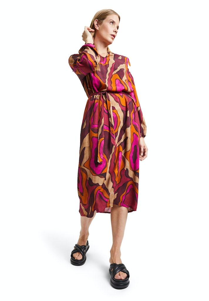 Cartoon Damen Kleider Purple-Beige