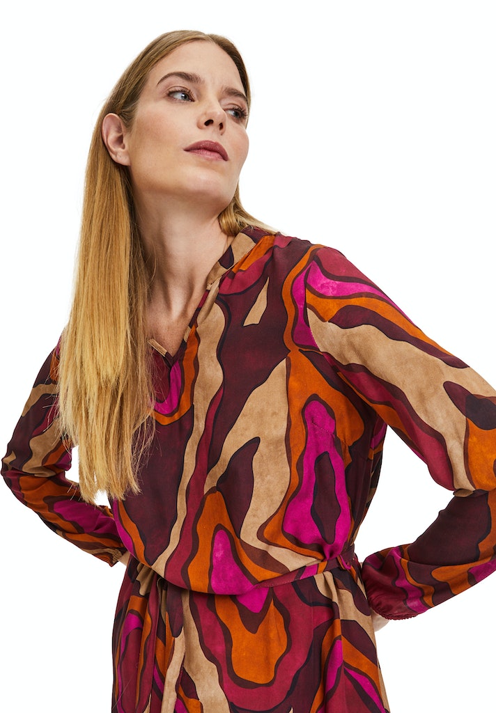Cartoon Damen Kleider Purple-Beige