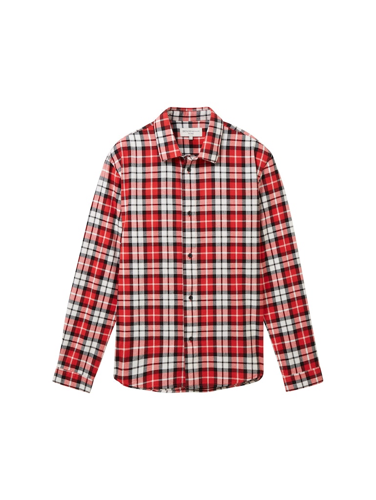 Tom Tailor denim Herren Hemden lang Red Colorful Ch