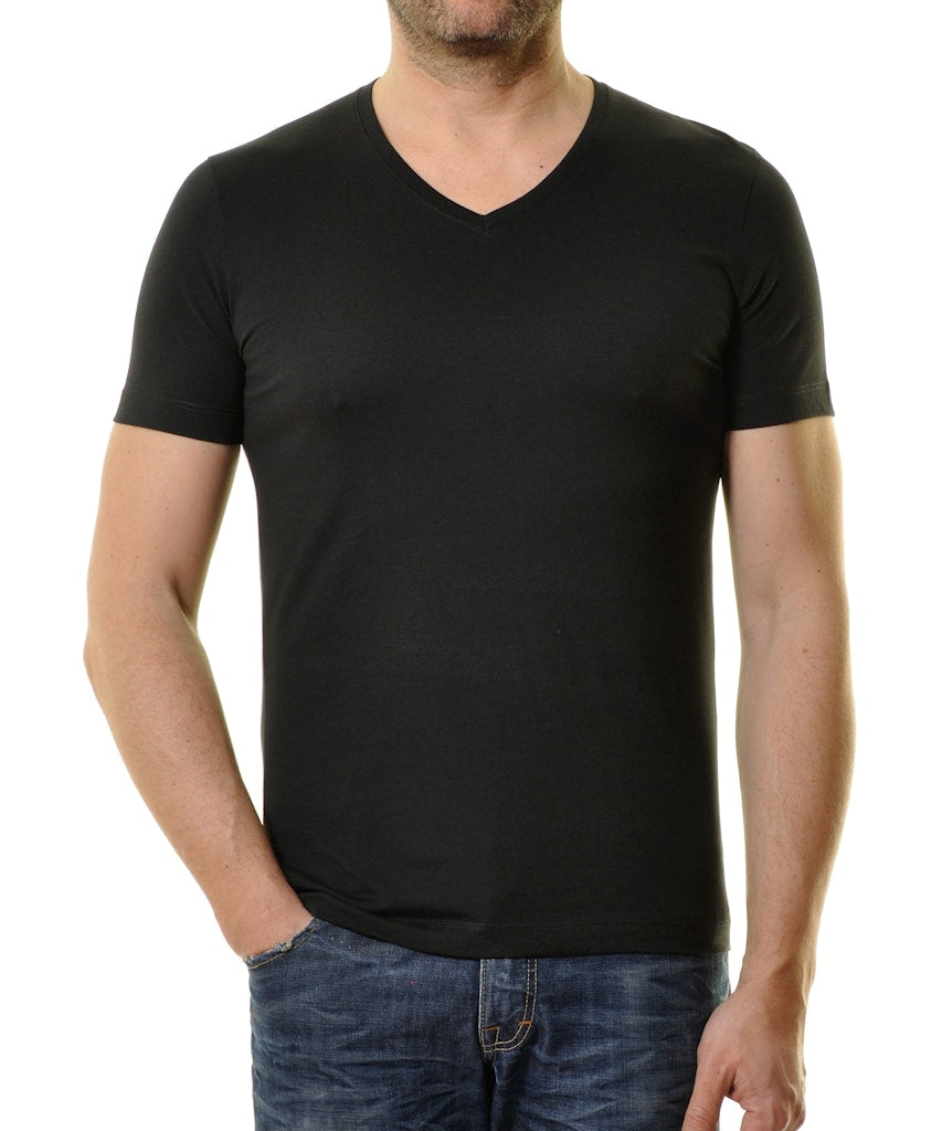 Ragman Herren T-Shirts kurz  Schwarz