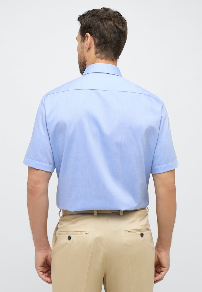 Eterna Herren Hemden kurz  Mittelblau