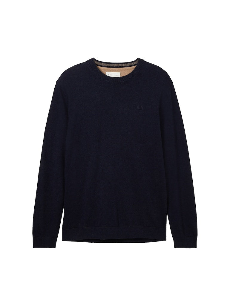 Tom Tailor Herren Pullover Knitted Navy Me