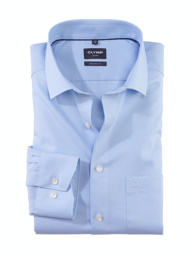 Olymp Herren Hemden lang  Bleu