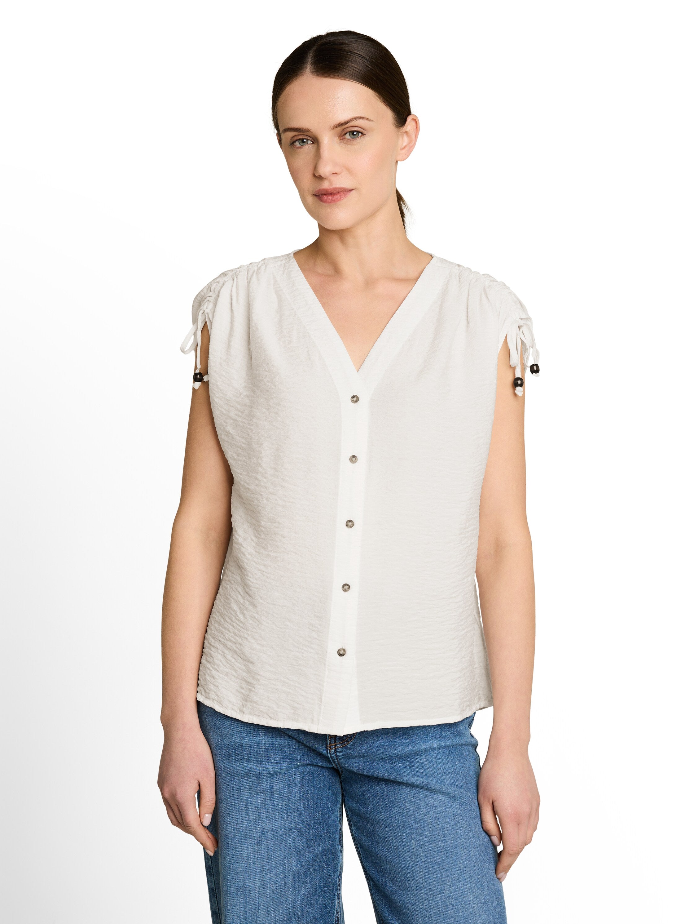 Tom Tailor Damen Blusen kurz Whisper White