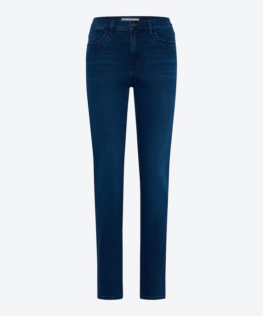Brax Damen Jeans Used Dark Blue