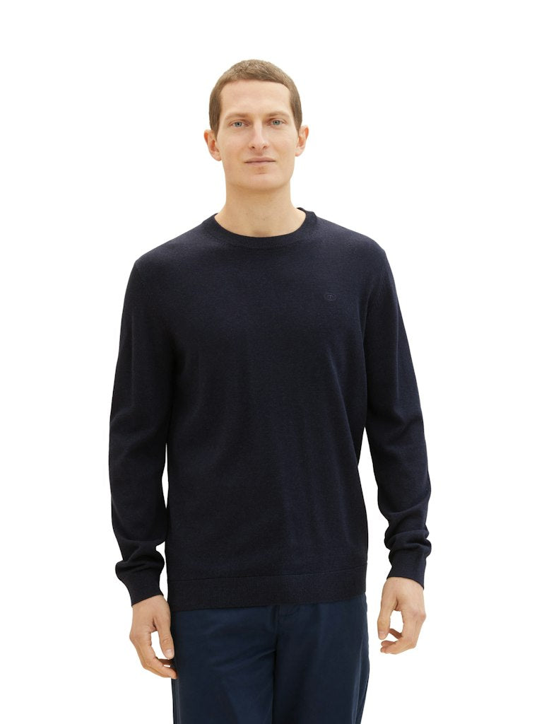 Tom Tailor Herren Pullover Knitted Navy Me
