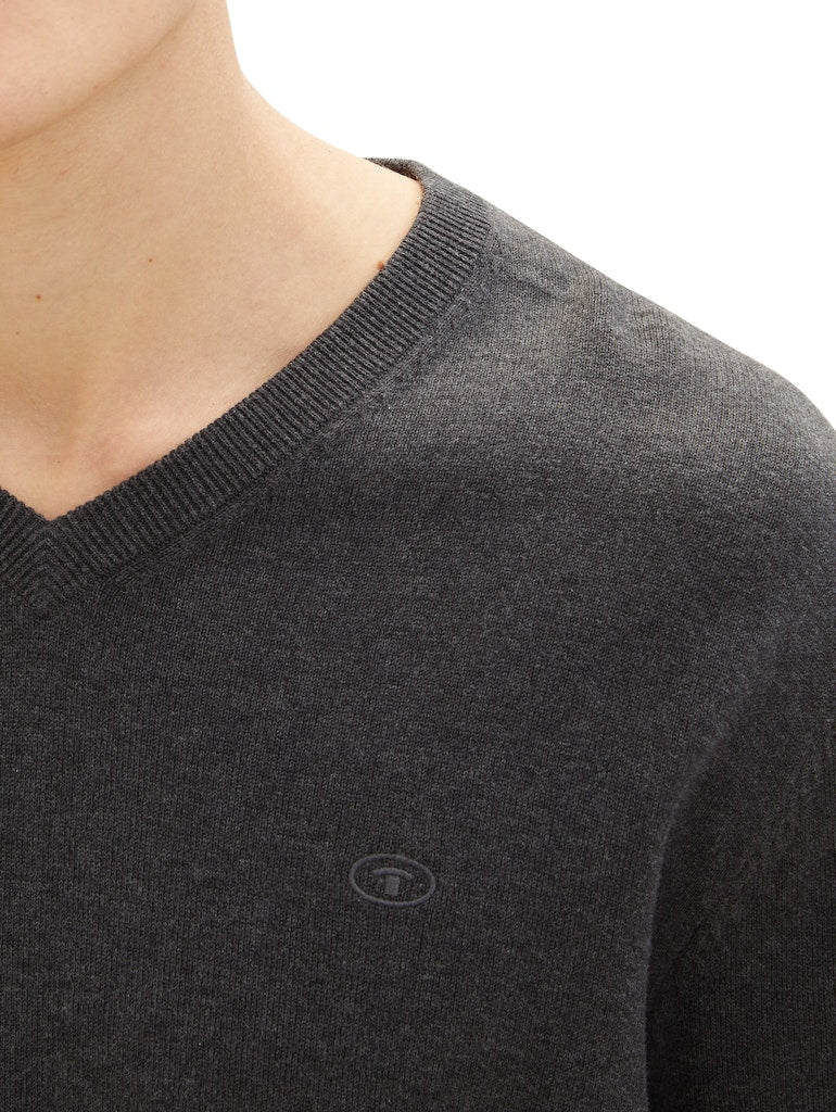 Tom Tailor Herren Pullover Black Grey Mela
