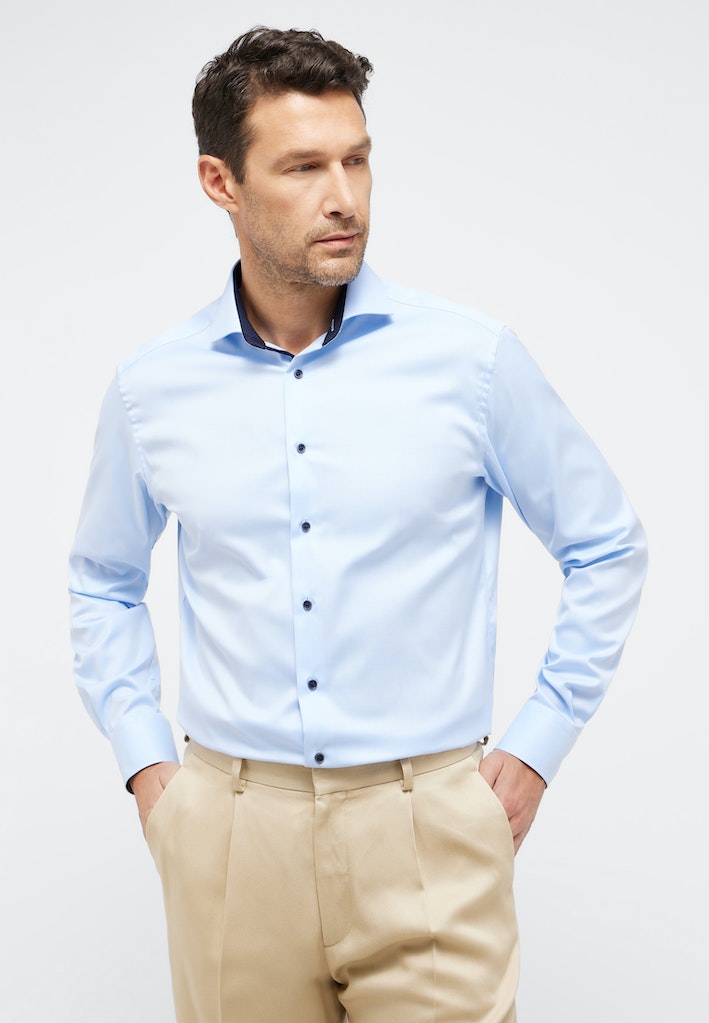 Eterna Herren Hemden lang  Hellblau