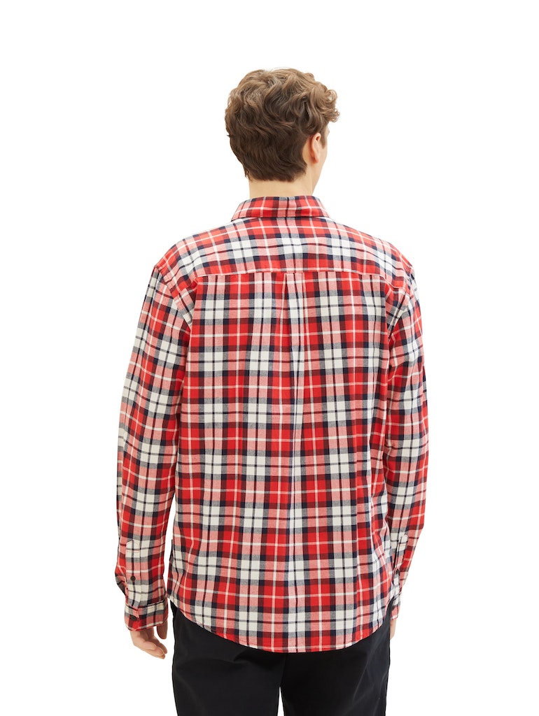 Tom Tailor denim Herren Hemden lang Red Colorful Ch