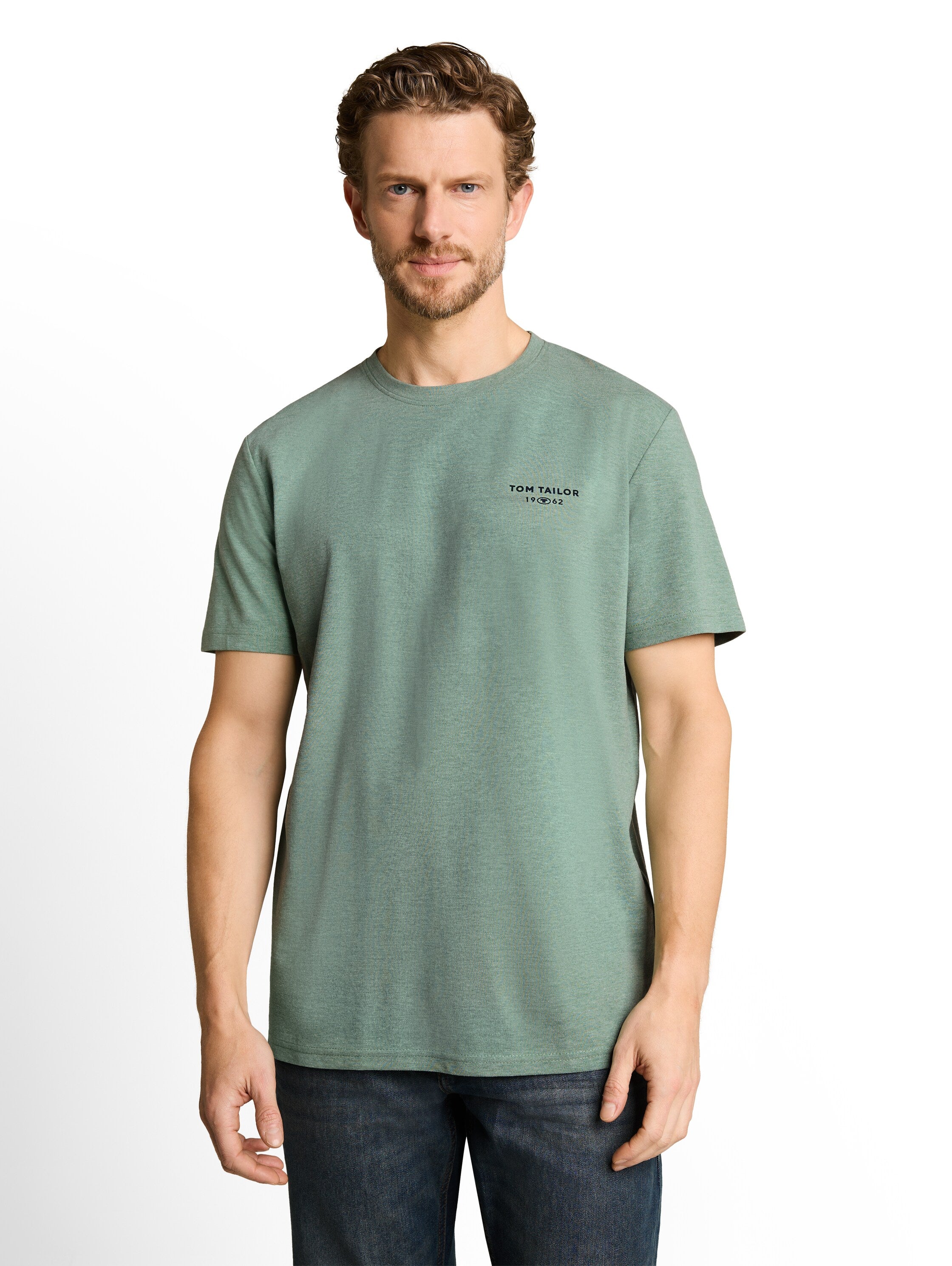 Tom Tailor Herren T-Shirts kurz Garden Green
