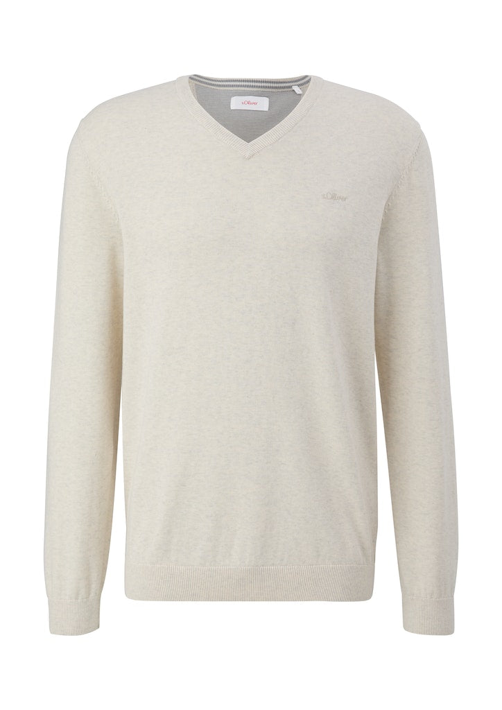 S. Oliver red Herren Pullover White