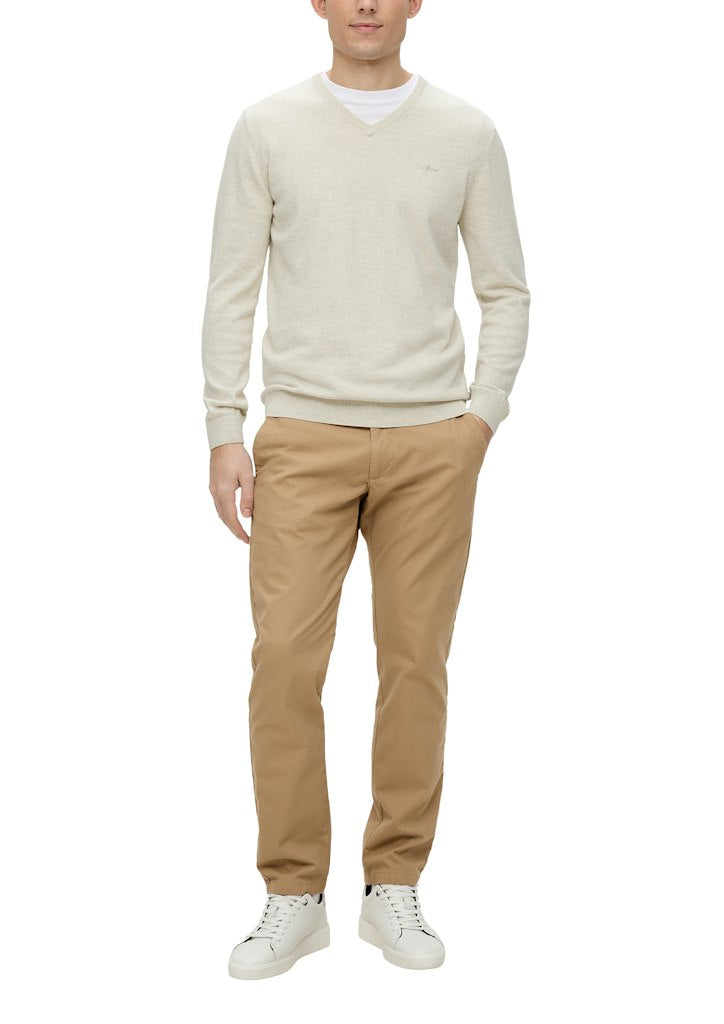 S. Oliver red Herren Pullover White