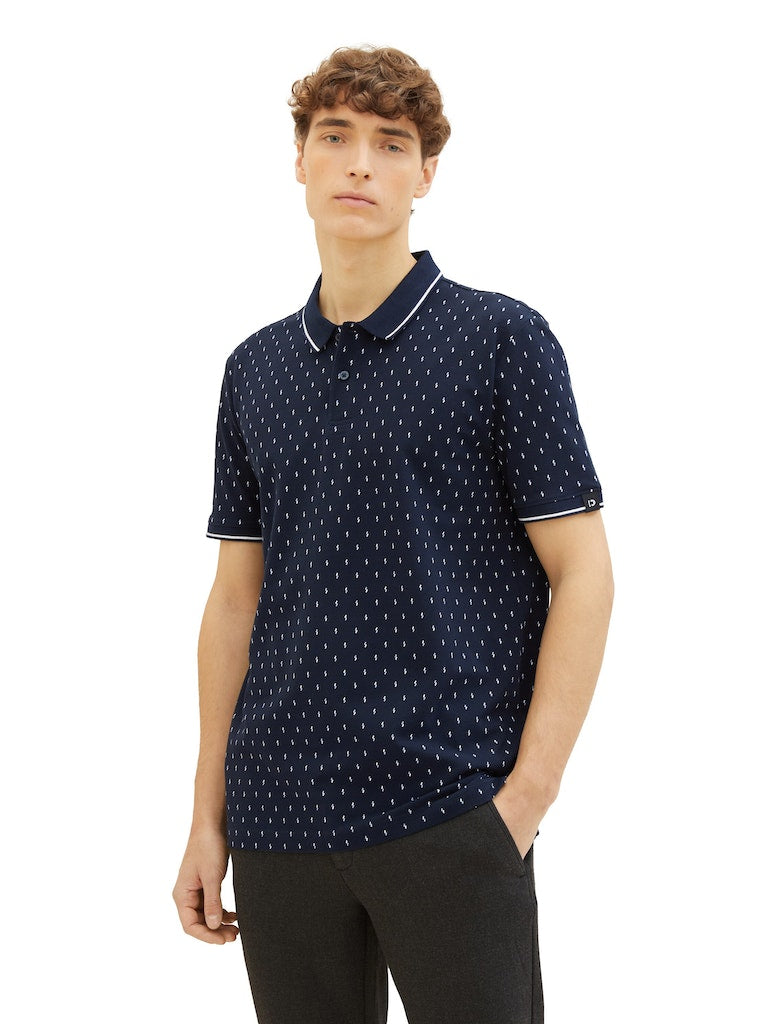 Tom Tailor denim Herren Polo-Shirts Navy Mini Squar
