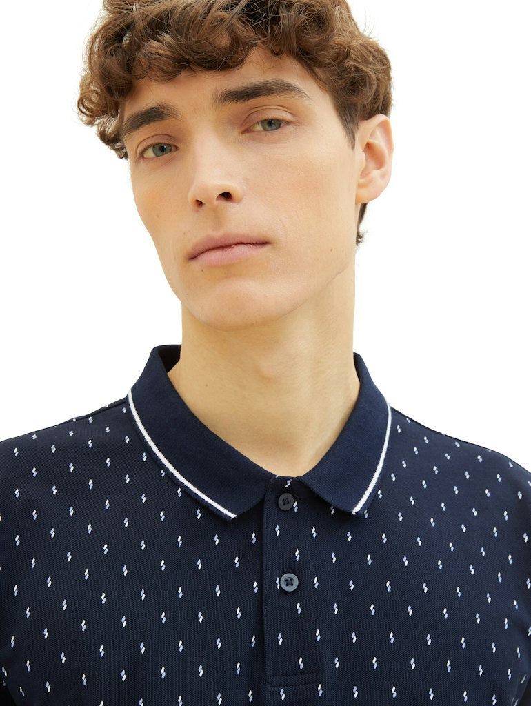 Tom Tailor denim Herren Polo-Shirts Navy Mini Squar