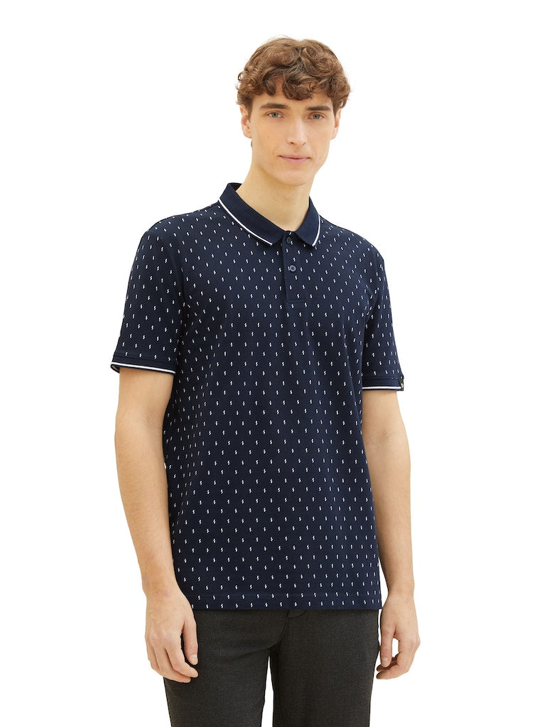 Tom Tailor denim Herren Polo-Shirts Navy Mini Squar