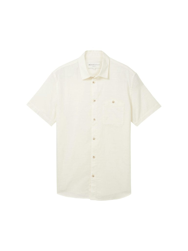 Tom Tailor denim Herren Hemden kurz Soft Light Beig