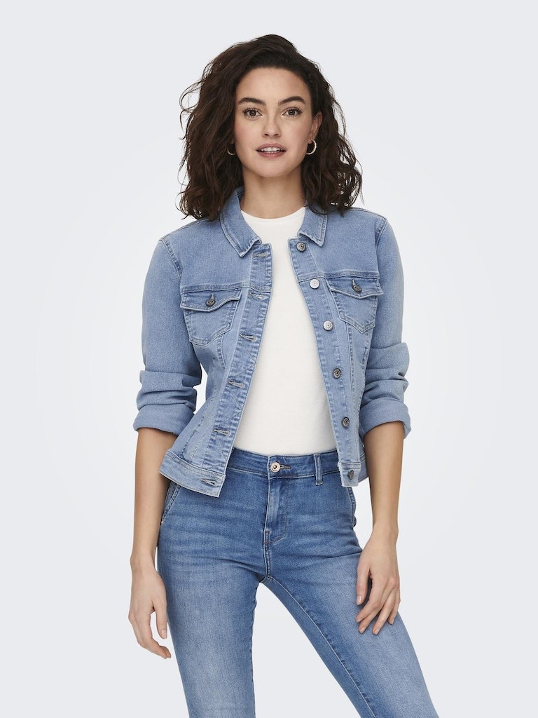 Only Damen Jacken Light Blue Deni
