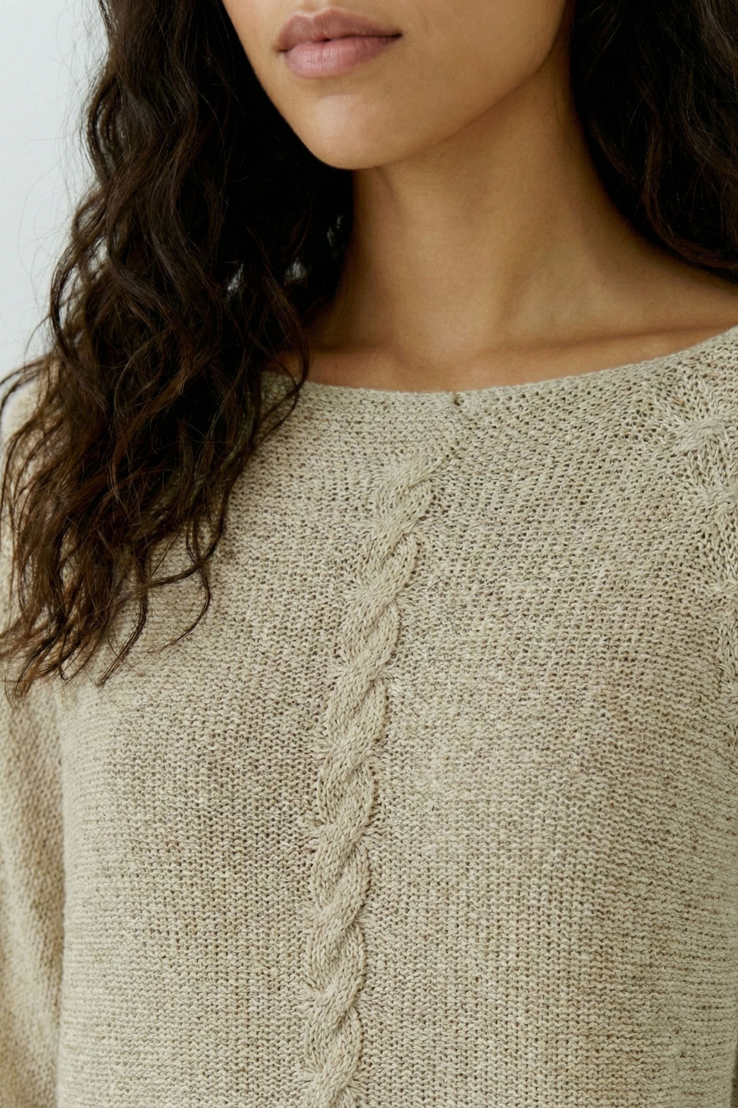Oui Damen Pullover Biscuit