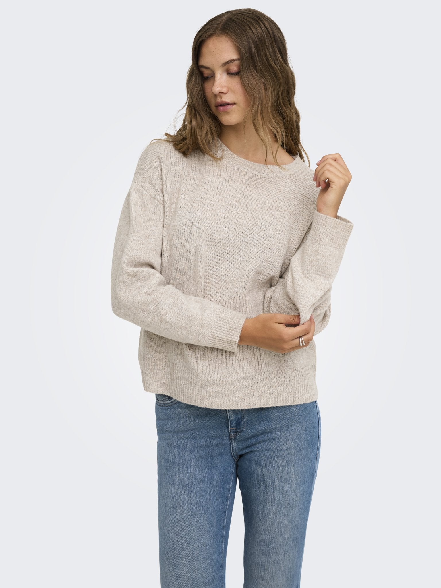 only Damen Pullover Humus/Melange
