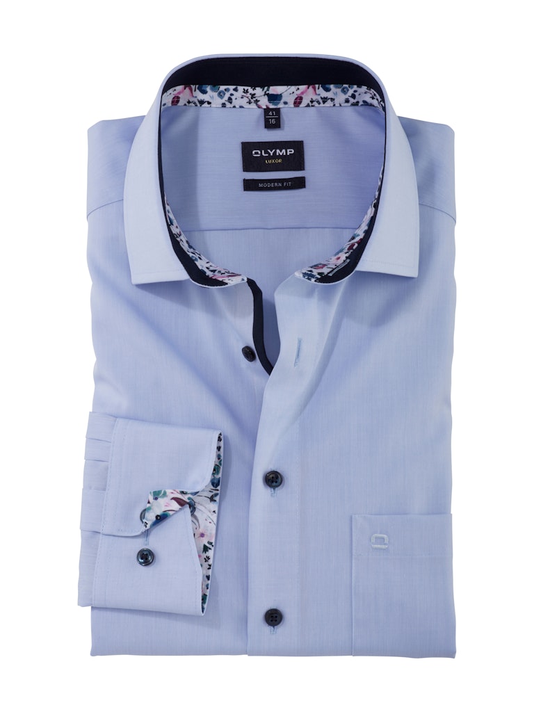 Olymp Herren Hemden lang  Bleu