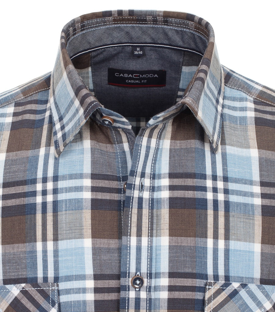Casa Moda Herren Hemden kurz  Blau