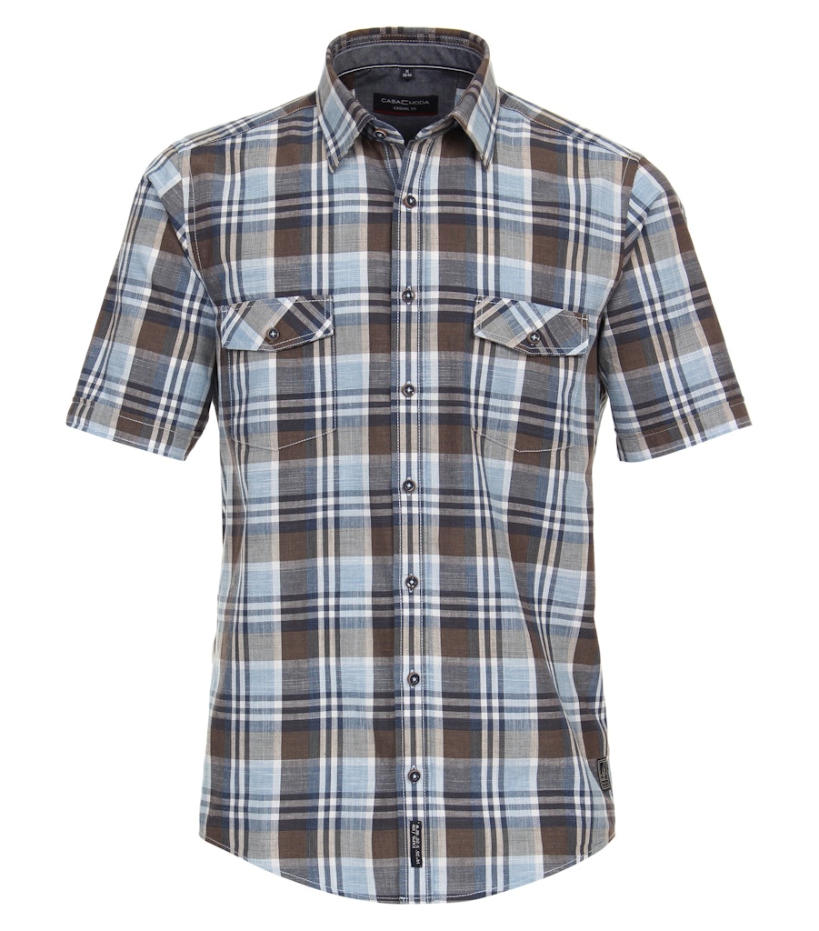 Casa Moda Herren Hemden kurz  Blau