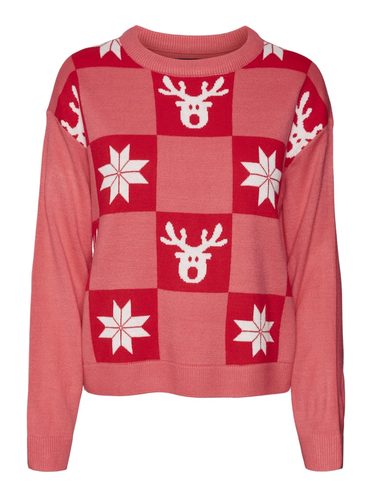 Vero Moda Damen Pullover Hot Pink/W. Chi