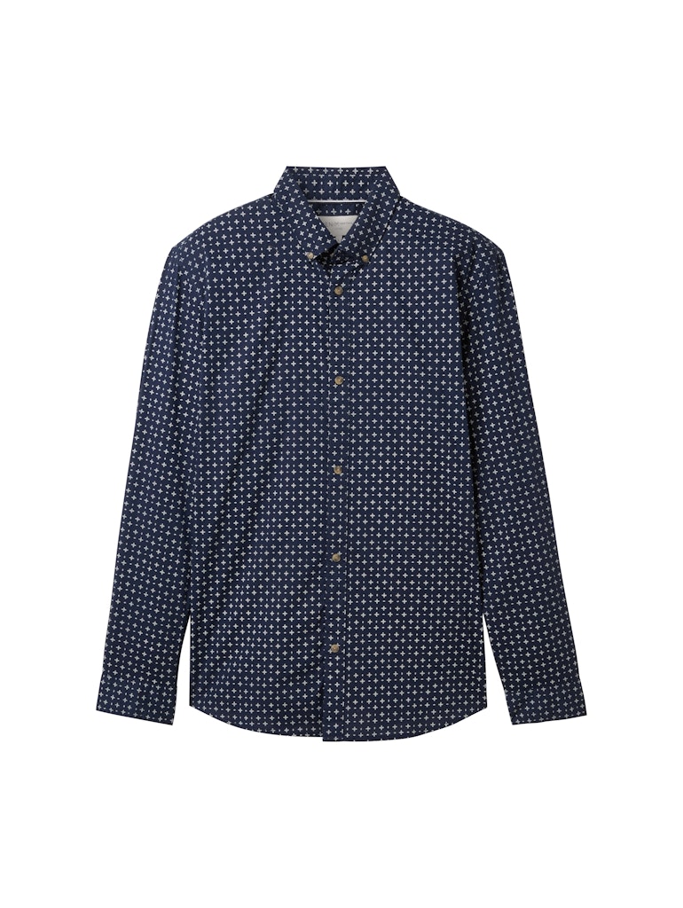 Tom Tailor denim Herren Hemden lang Navy White Mini