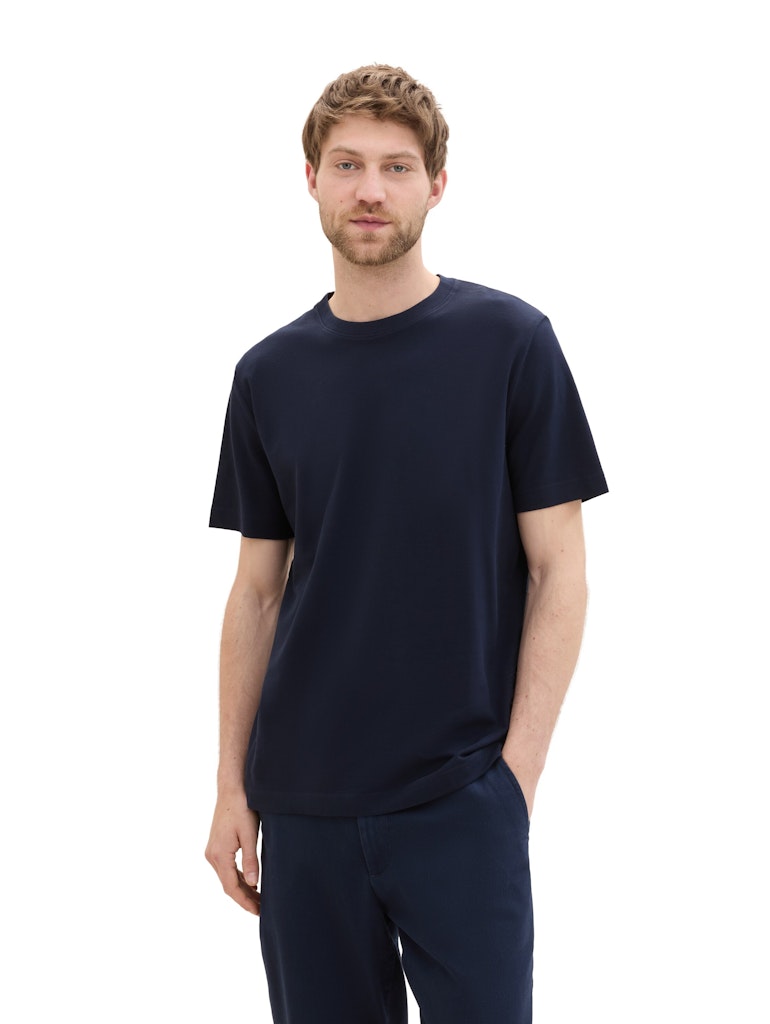 Tom Tailor Herren T-Shirts kurz Sky Captain Blu